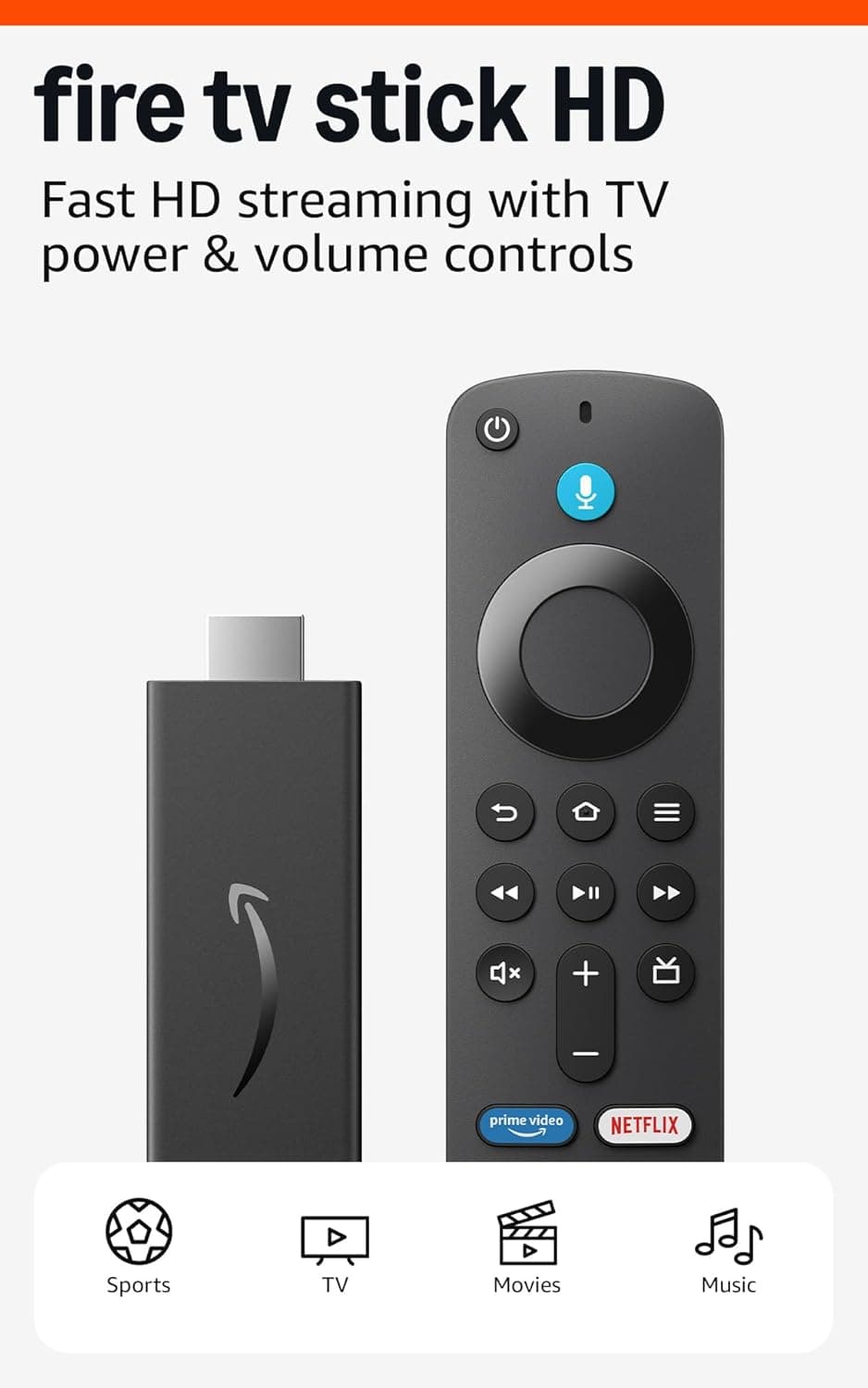 Amazon Fire TV Stick HD (newest model), free and live TV, Alexa Voice Remote, smart home controls, HD streaming - Image 2