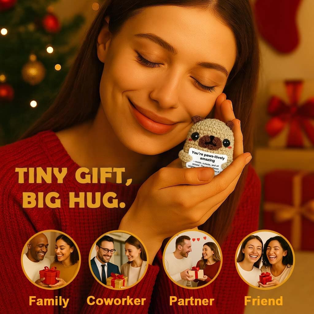 Pug Gifts for Pug Lovers, Cute Positive Animals Crochet Dog Decor, Encouragement Inspirational Appreciation Thank You Gift for Friends, Coworkers, Women, Men Amazing - Image 7