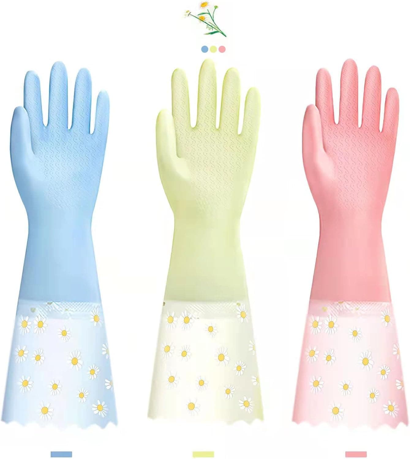 Amazon.com: KAQ Dishwashing Cleaning Gloves 3 Pairs - Reusable Rubber Gloves Non-Slip Laundry Kitchen Gardening Waterproof Household Gloves(Medium) : Clothing, Shoes & Jewelry