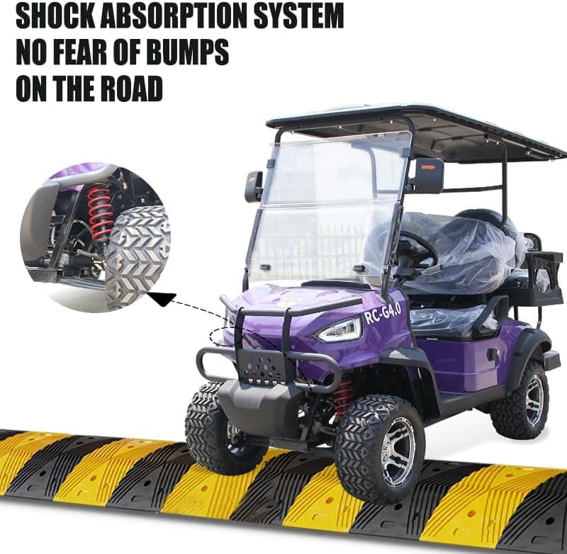 Electric Golf Cart with Battery, Intelligent Charging for 12 Hours Can Travel Up to 50 Miles, Spring Damping, Equipped with Reversing Image, Colorful Delivery, US Inventory - Image 7