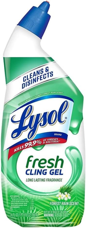 Lysol Toilet Bowl Cleaner Gel, For Cleaning and Disinfecting, Stain Removal, Forest Rain Scent, 24oz 24 Ounce (Pack of 1) - Image 2