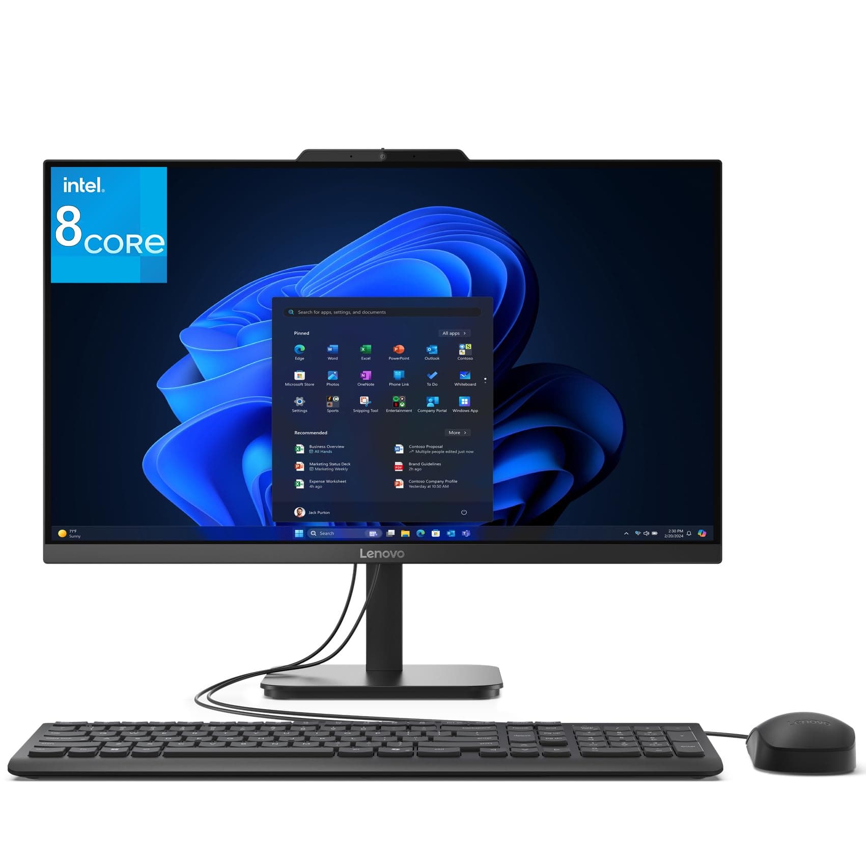Lenovo 24 23.8" FHD All-in-One Desktop Computer for Home Office, Intel Processor 8-Core, 32GB DDR4 RAM, 1TB PCIe SSD, WiFi 6, Bluetooth 5.2, Business AIO, Keyboard and Mouse, Black, Windows 11 Home 32GB RAM, 1TB PCIe SSD