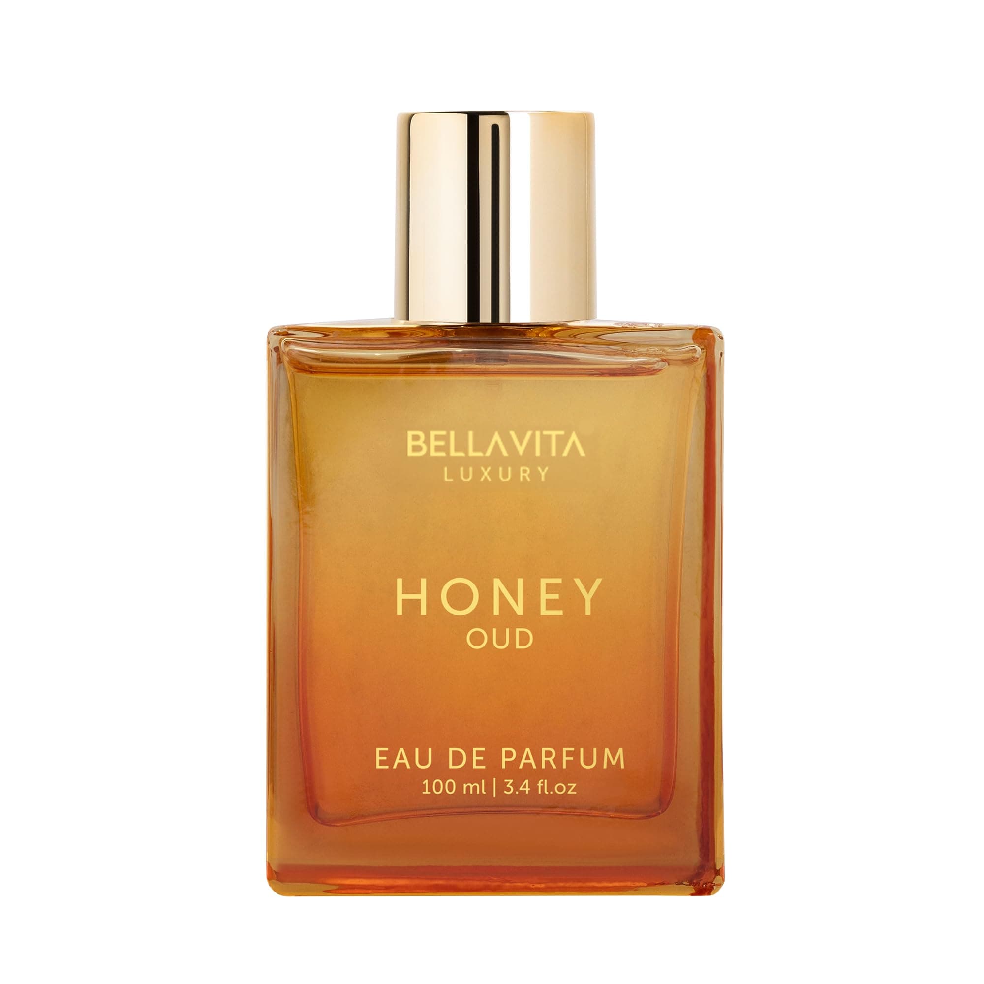 BellaVita Luxury Honey Oud Eau de Parfum (3.4 fl. oz.) | Patchouli, Vanilla, Bergamot, Floral & Spicy + Vegan Essentials Oils | Best gift for Valentine's Day | Long-Lasting Unisex Fragrance