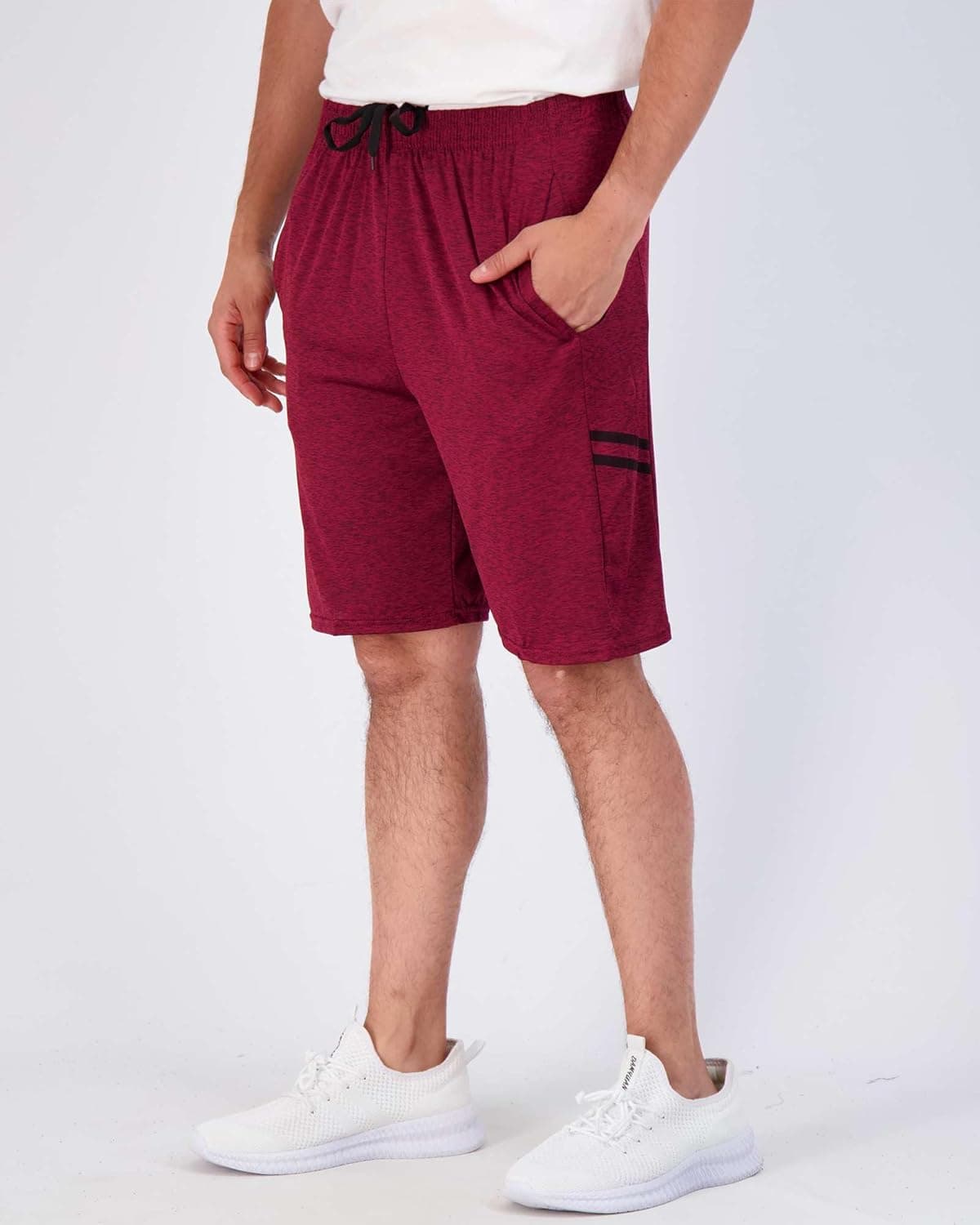 Real Essentials Men’s 5 Pack: 9" Dry-Fit Shorts – Athletic Gym, Workout, Basketball, Running, Casual Lounge Active Pockets Large Set F - Image 5