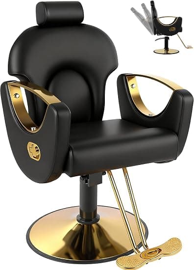 Amazon.com: Reclining Barber Salon Chair for Hair Stylist, Professional Hair Stylist Chairs with Heavy Duty Hydraulic Pump, Multi-Function Hairdresser Braiding Styling Chairs Shampoo Chair for Spa Home Euipment : Beauty & Personal Care - Image 4