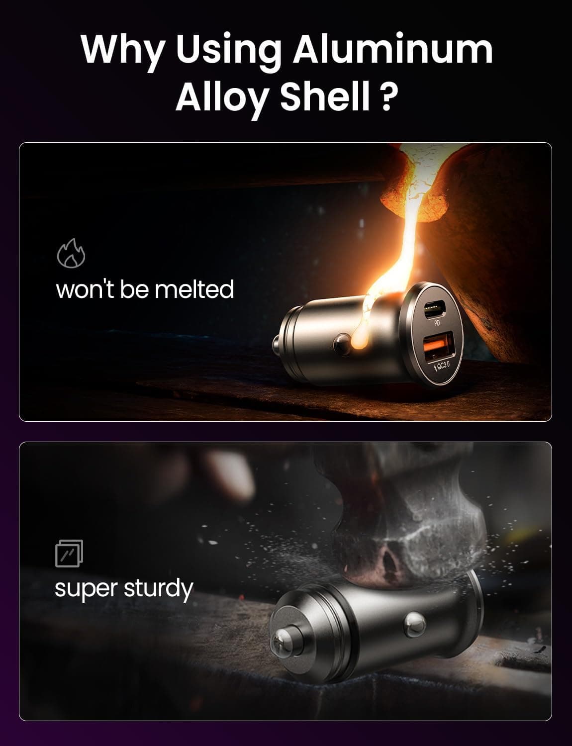 LISEN 54W Car Phone Charger USB C, Cigarette Lighter Adapter, Car Accessories for iPhone, USB C Car Charger Adapter USBC Type C 12v, for iPhone 17 Pro Max 16 15 14 13 12, Samsung Google iPad Andorid Black 2 Pack - Image 7