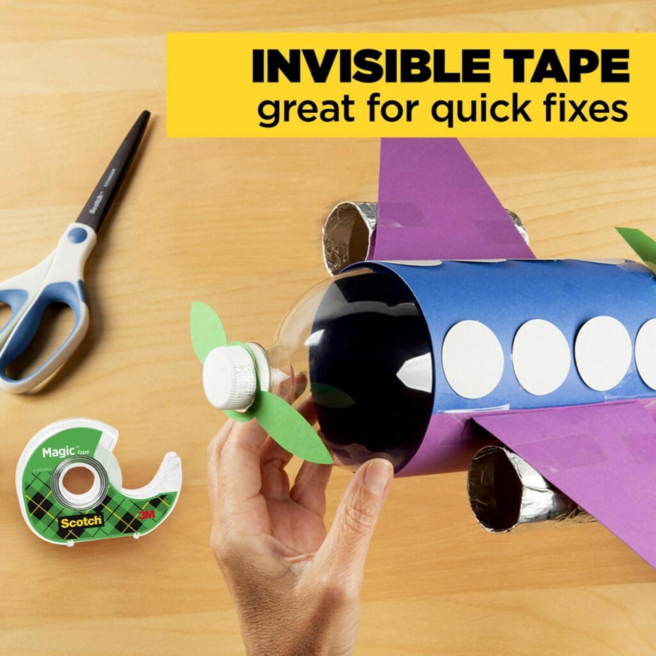 Scotch Magic Tape, Invisible, Repair Christmas Cards and Use as Holiday Gift Wrap Supplies for Christmas, 6 Tape Rolls with Dispensers - Image 8