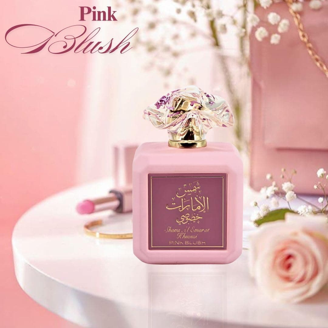 Ard al Zaafaran Pink Blush Shams Al Emarat Khususi, Marshmallow Blush Perfume For Women, Eau de Parfum - 100 ML (3.4 OZ) Romantic & Sweet Arabian Perfume - A Captivating Scent wrapped in Pink Bottle - Image 4