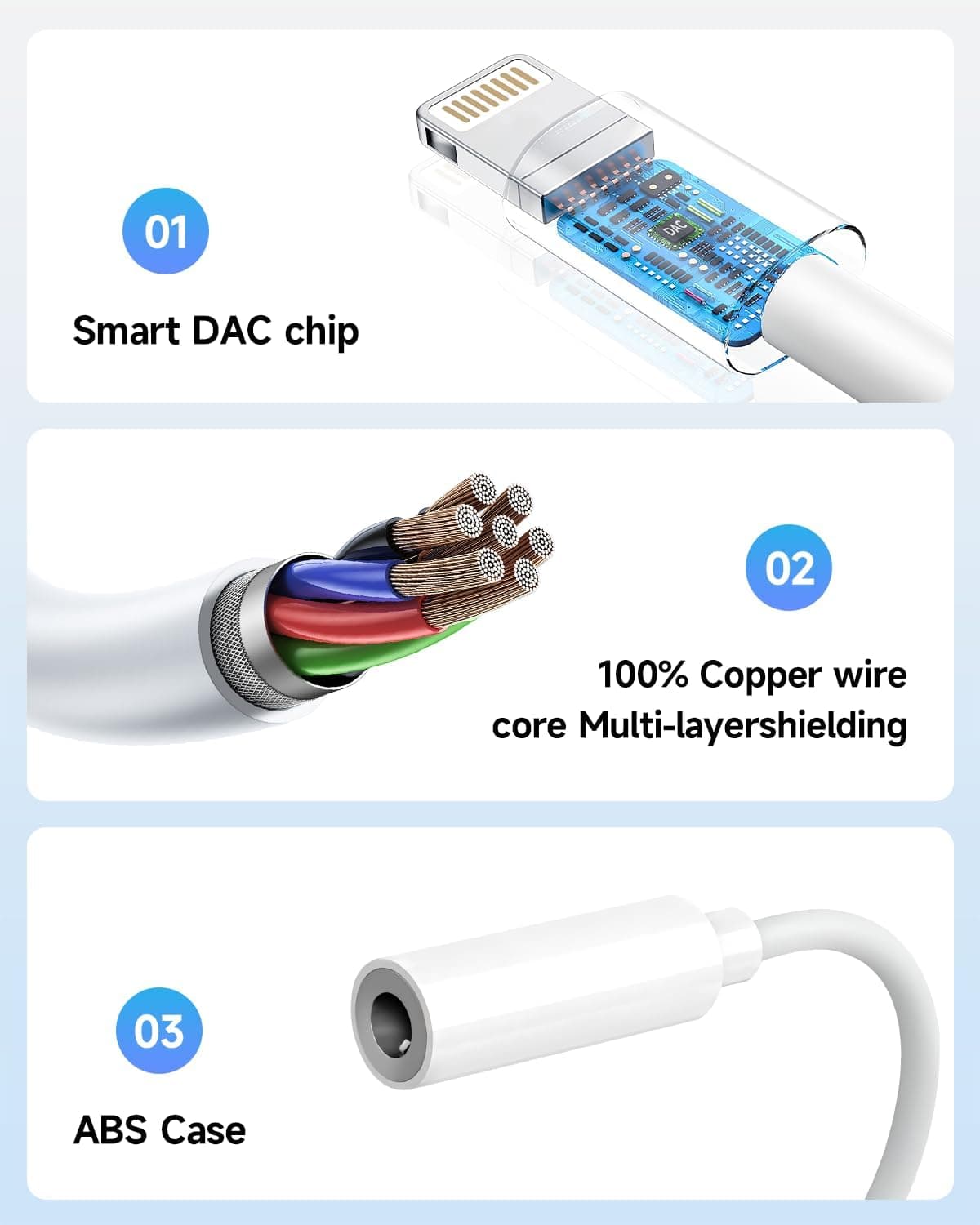 [Apple MFi Certified] 2 Pack Lightning to 3.5 mm Headphone Jack Adapter, iPhone Aux Adapter Converter Dongle Audio Cable Compatible with iPhone 14 13 12 11 X XS 8 7 1 White/Lightning 2Pack - Image 4