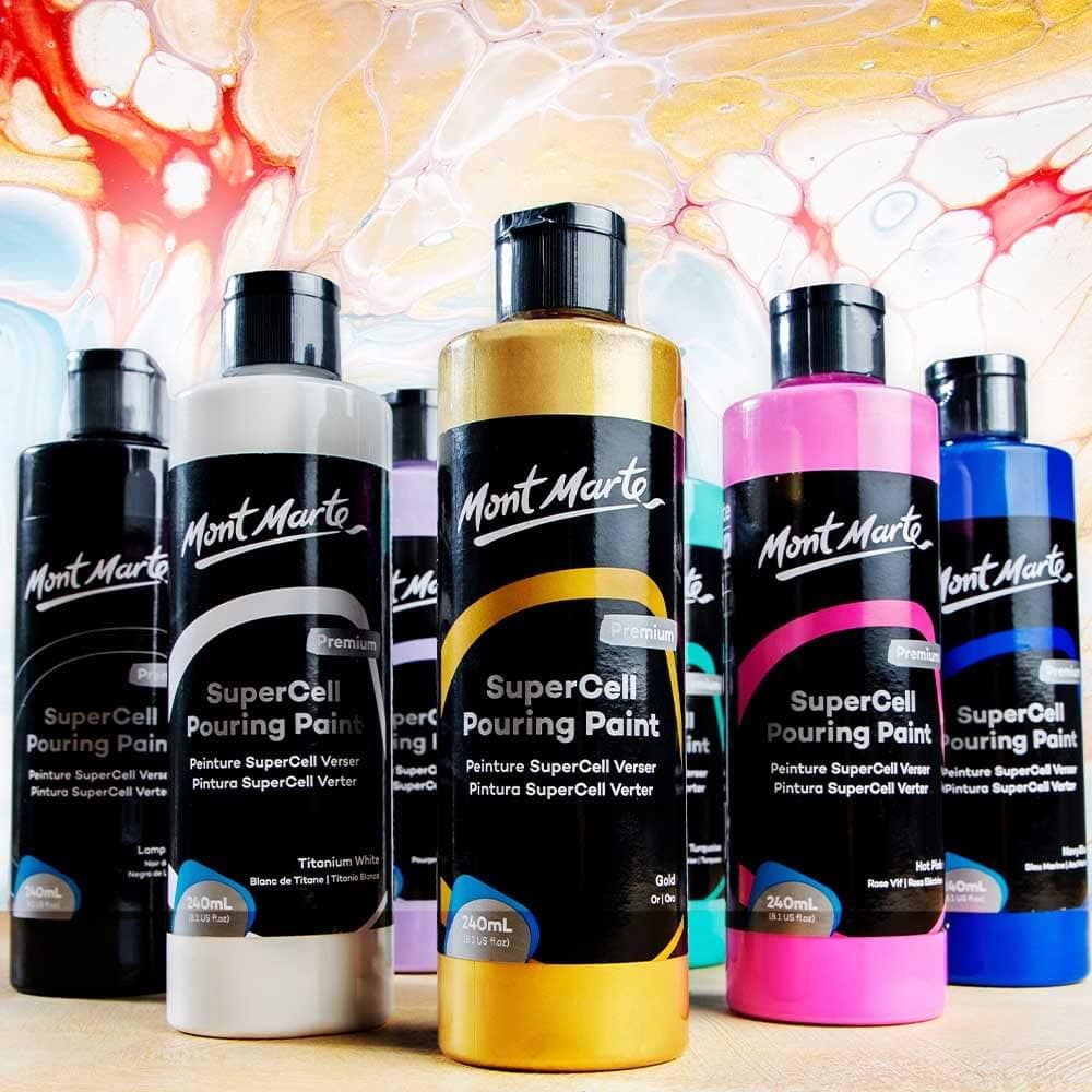 Mont Marte SuperCell Pouring Paint 240ml - White - Image 6