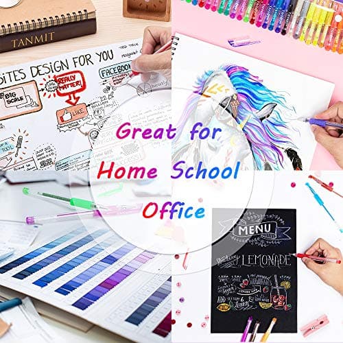 TANMIT Gel Pens, 33 Color Gel Pen Fine Point Colored Pen Set with 40% More Ink for Adult Coloring Books, Drawing, Doodling, Scrapbooks Journaling - Image 6