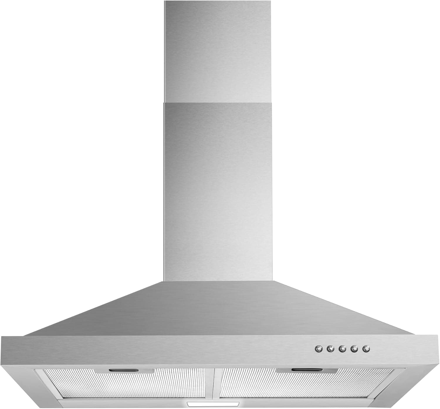 Wall Mount Range Hood 30 inch with Ducted/Ductless Convertible Duct, Stainless Steel Chimney-Style Over Stove Vent Hood with LED Light, 3 Speed Exhaust Fan, 450 CFM Button Control Mesh Filters - Image 2