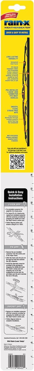 Rain-X 820149 WeatherBeater Limpiaparabrisas, 22" Limpiaparabrisas (Paquete de 2), Limpiaparabrisas de Reemplazo Automotriz - Image 4