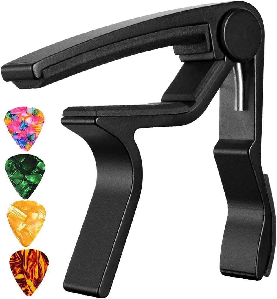 Guitar Capo 2 Pack Capo Guitar Clamp for Acoustic Electric Bass Guitar Ukulele MA01-CAPO Rosewood+Black - Image 5