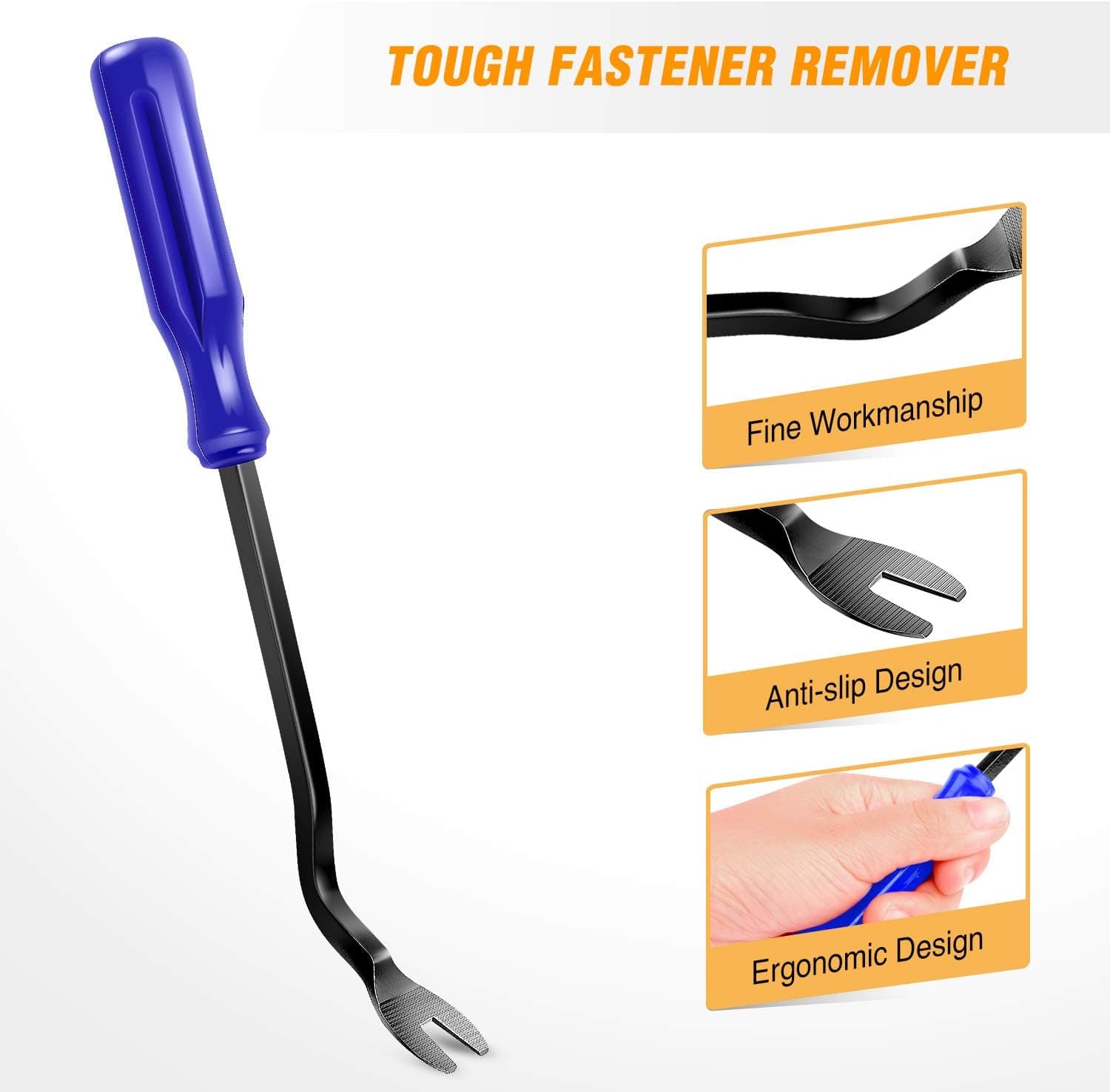 GOOACC 5PCS Auto Trim Removal Tool Kit No-Scratch Pry Tool Kit para sa Car Door Clip Panel & Audio Dashboard Dismantle -5PCS - Image 7