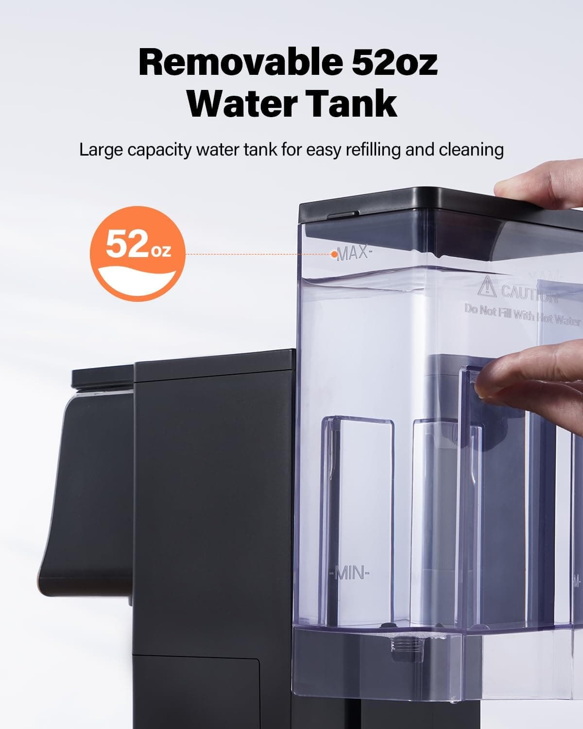 SHARDOR Coffee Maker Hot & Iced With Bold Setting,Single Serve Coffee Maker For K Cup And Grounds，52 Oz Removable Water Tank,6-14 Oz Brew Sizes,One Cup Kcup Coffee Machine With Reusable Filter, Black - Image 5