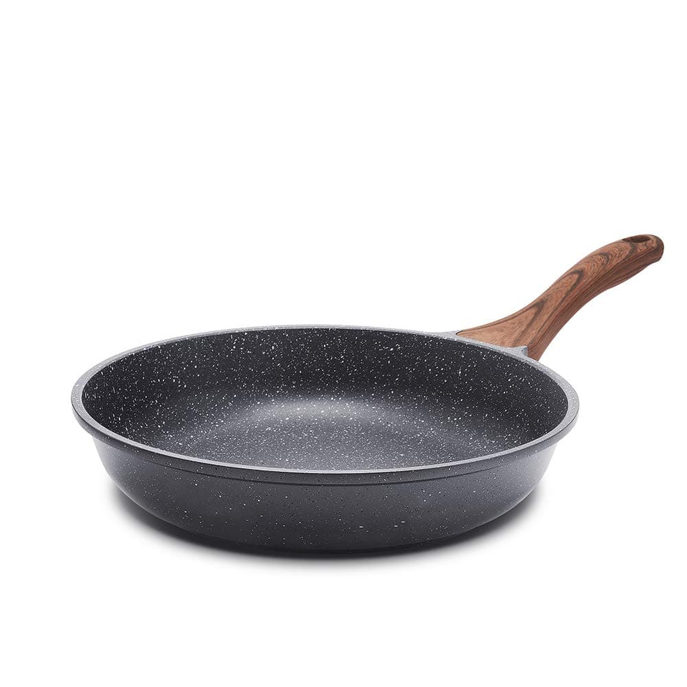 SENSARTE Nonstick Frying Pan Skillet, Swiss Granite Coating Omelette Pan, Healthy Stone Cookware Chef's Pan, PFOA Free (8/9.5/10/11/12.5 Inch) (9.5 Inch) 9.5 Inch Gray