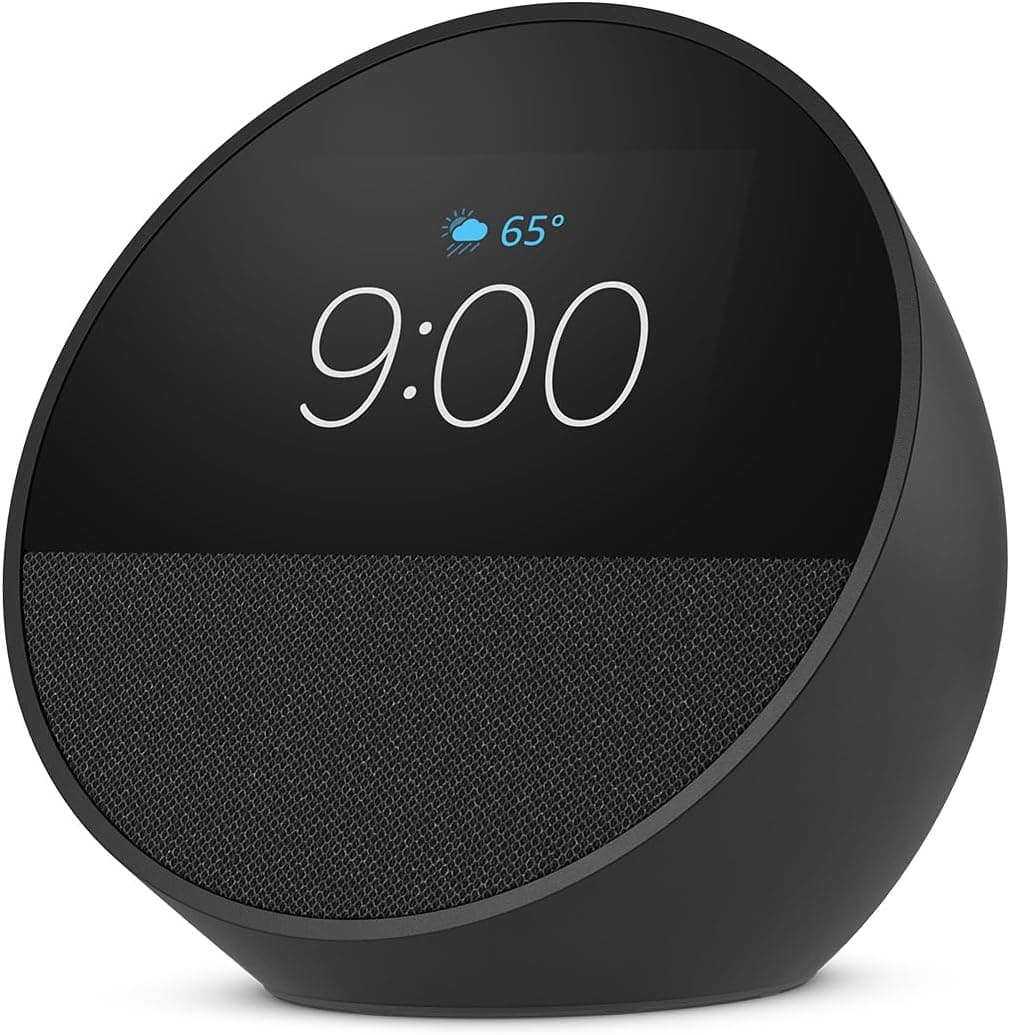 Amazon Echo Spot, Great for nightstands, offices and kitchens, Smart alarm clock with Alexa, Black Black Device only - Image 3