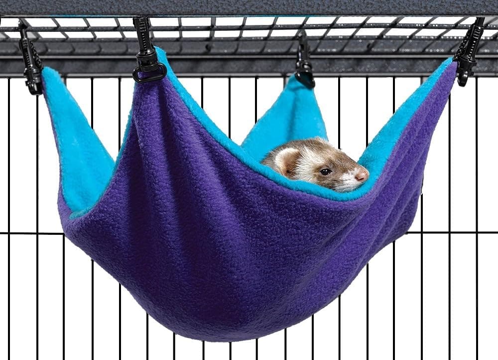MidWest Homes for Pets Ferret Nation Small Hammock for Ferret Nation & Critter Nation Small Animal Cages | Measures 13L x 12W - Inches 14.0"L x 13.5"W x 0.4"H Purple/Teal - Image 4