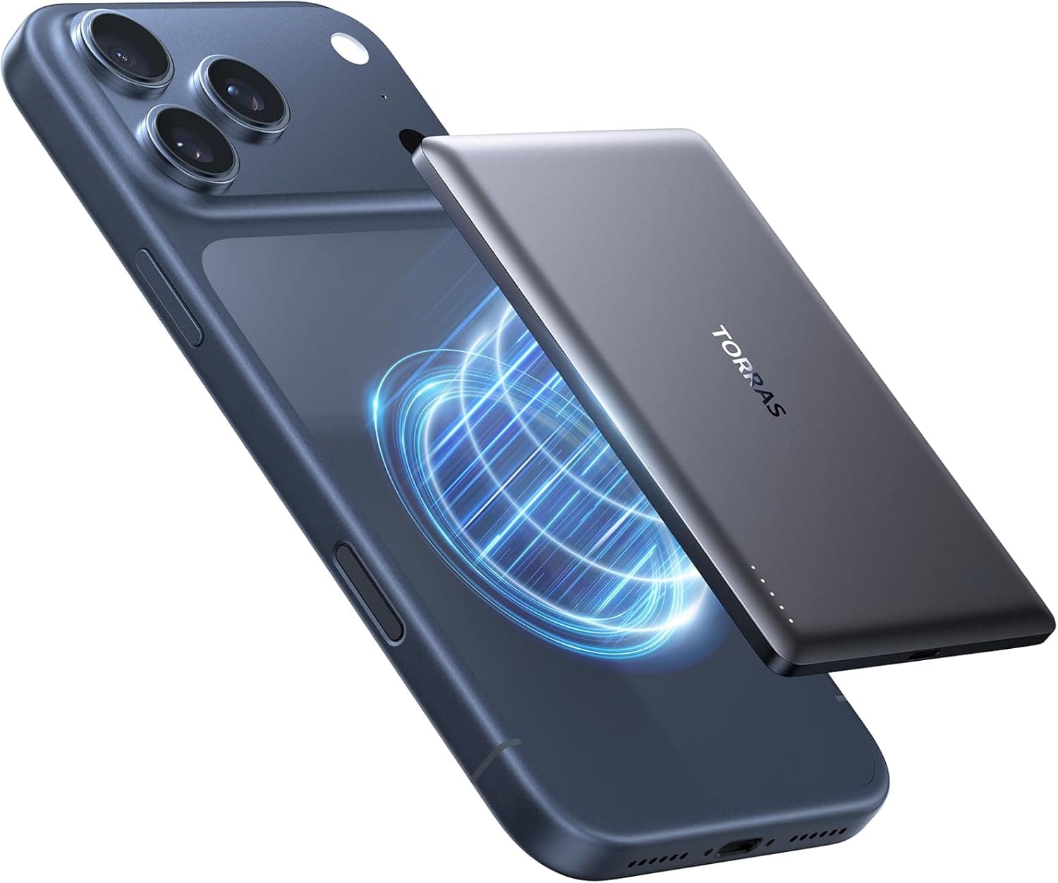 TORRAS MiniMag Power Bank, Ultra Slim 5,000mAh Wireless Portable Charger with USB-C Cable, Fast Charging iPhone Air Magnetic Battery Pack, Compatible for iPhone 17/16/15/14/13/12, Glacier Gray 5,000mAh Glacier Gray - Image 2