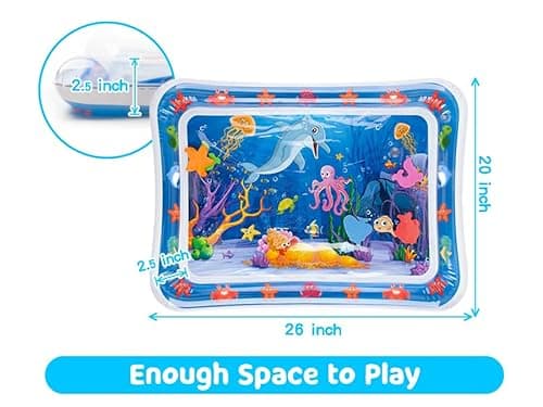 Yeeeasy Tummy Time Water Mat丨Inflatable Tummy Time Water Play Mat for Babies, Infants and Toddlers 3 to 12 Months Promote Development Toys Baby Gifts - Image 5
