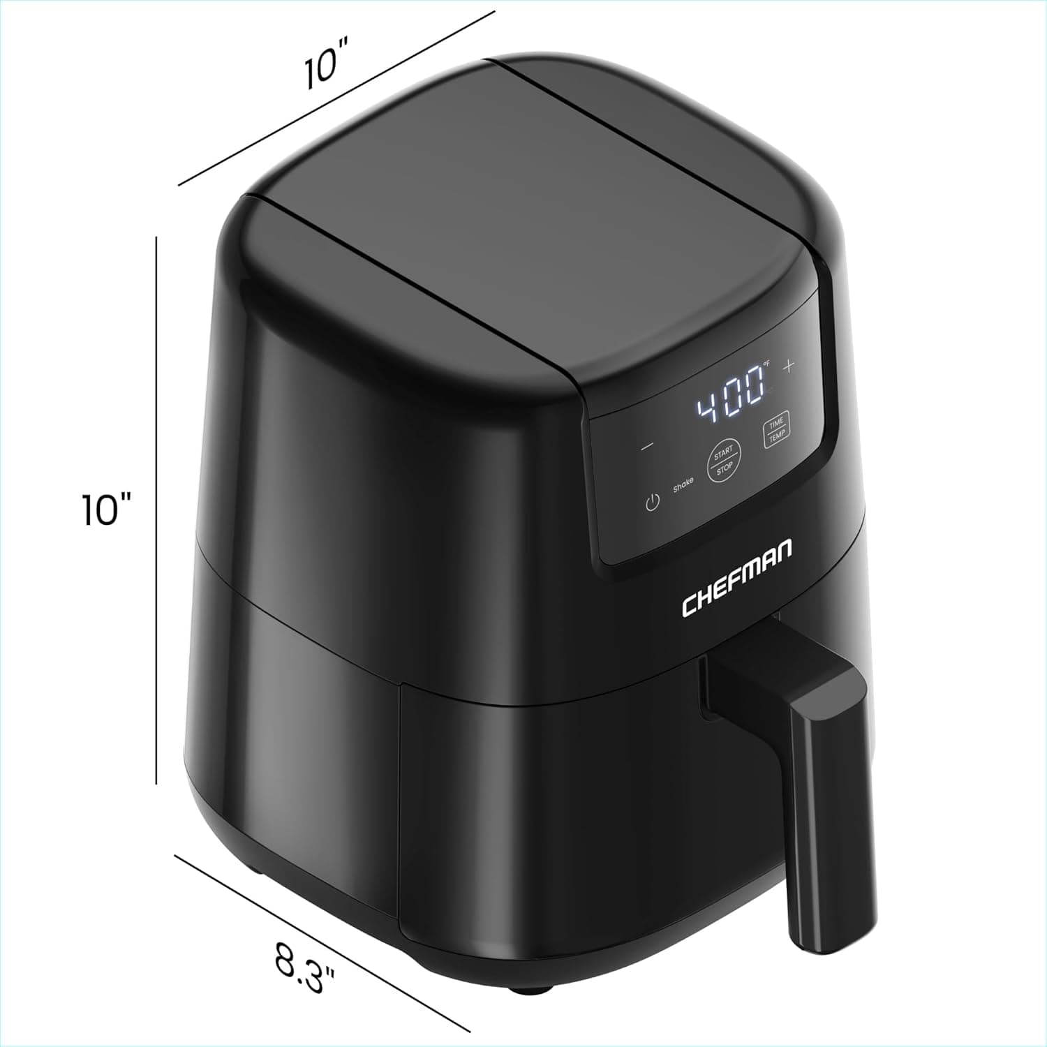 CHEFMAN 2 Qt Mini Air Fryer – Digital Space-Saving Compact Air Fryer with Nonstick and Dishwasher Safe Basket, Quick & Easy Meals in Minutes, Features Digital Timer and Shake Reminder – Black 2 Quart Black - Image 9