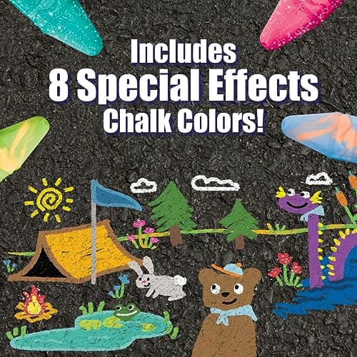 Crayola Ultimate Washable Chalk Collection (64ct), Bulk Outdoor Sidewalk Chalk for Kids, Anti-Roll Sticks, Recess Toys for Kids, Back to School Gifts - Image 4