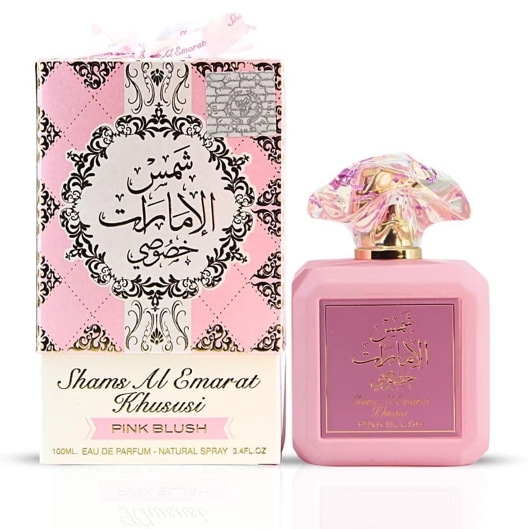 Ard al Zaafaran Pink Blush Shams Al Emarat Khususi, Marshmallow Blush Perfume For Women, Eau de Parfum - 100 ML (3.4 OZ) Romantic & Sweet Arabian Perfume - A Captivating Scent wrapped in Pink Bottle - Image 2