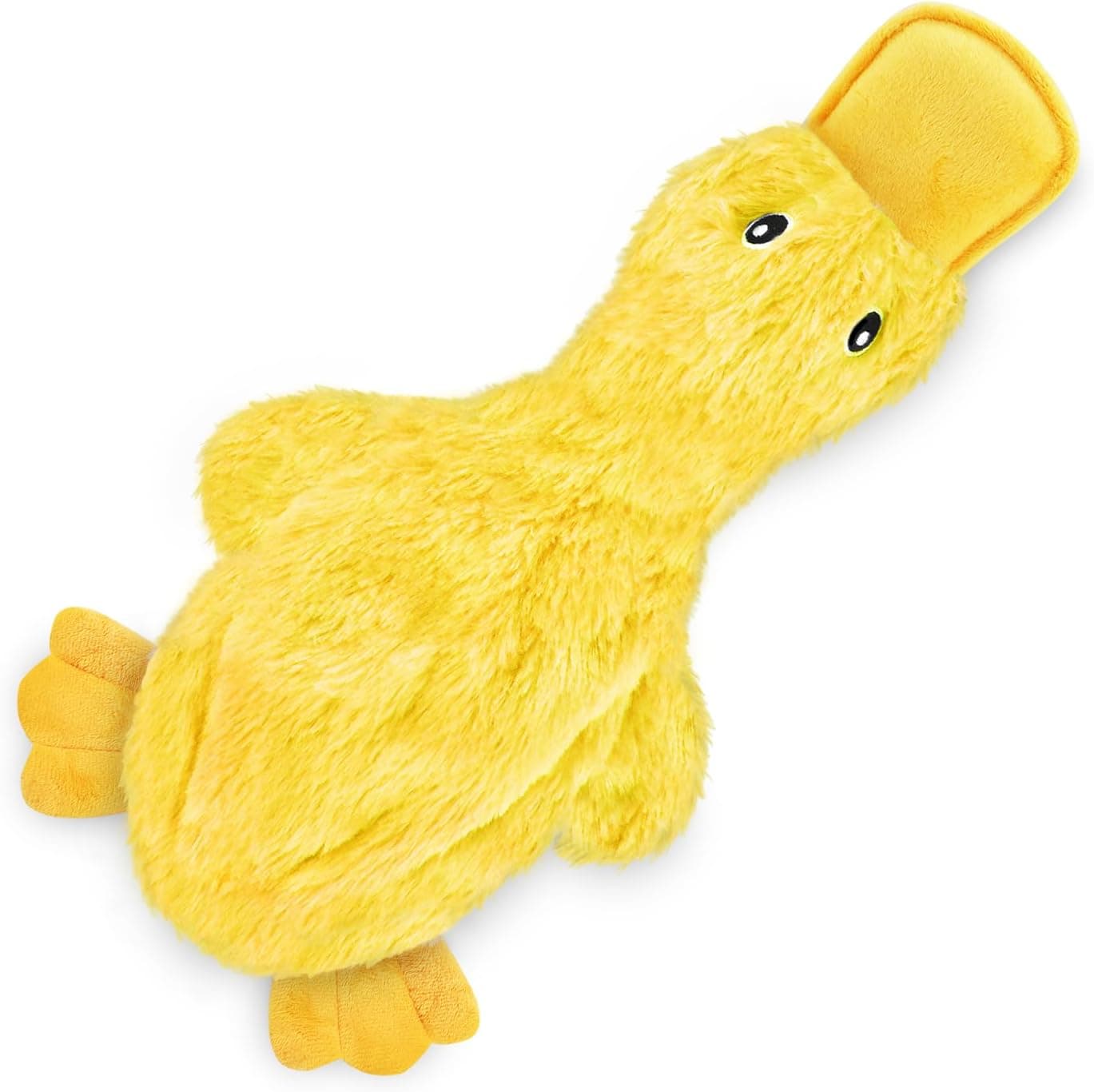 Best Pet Supplies Interactive Squeaky Dog Chew Toy, Ideal Dog Toys for Chewers, Small, Medium & Large Dogs, and Fetch Lovers - Crinkle Duck (Yellow), Large Crinkle Duck (Yellow) Large - Image 2