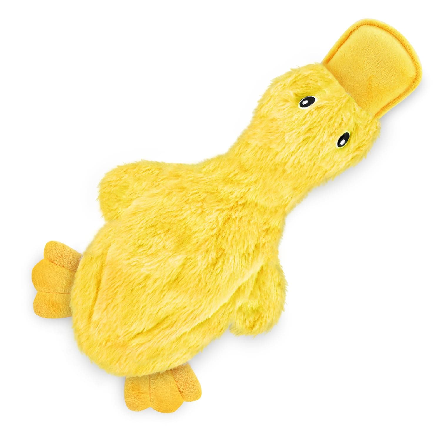 Best Pet Supplies Interactive Squeaky Dog Chew Toy, Ideal Dog Toys for Chewers, Small, Medium & Large Dogs, and Fetch Lovers - Crinkle Duck (Yellow), Large Crinkle Duck (Yellow) Large