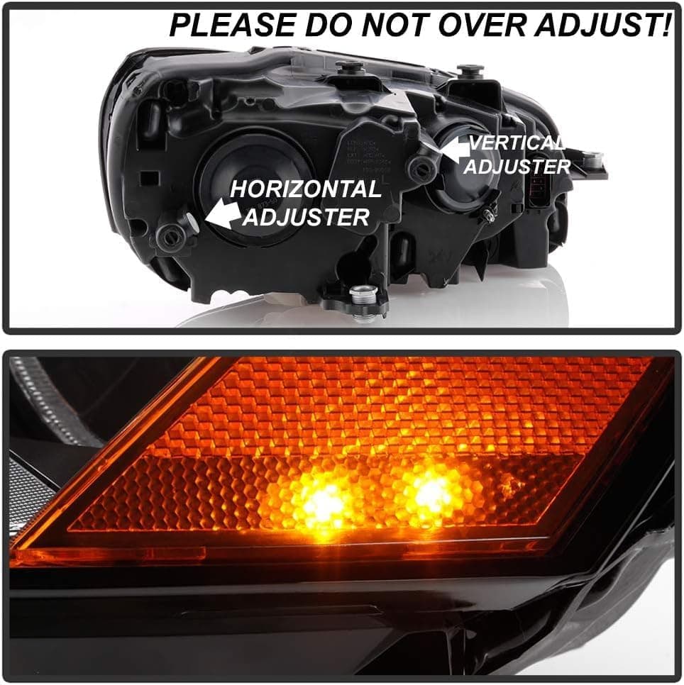 Headlights Assembly For 2012 2013 2014 2015 Volkswagen Passat Headlights, for 12-15 VW Passat Head Lamps Set Halogen Pair OEM style 2012-2015 Passat Black - Image 5