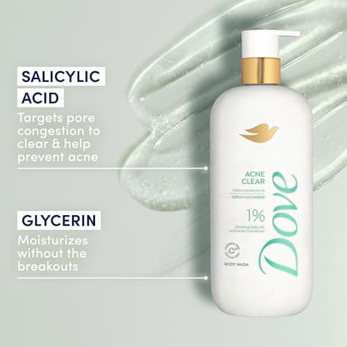 Dove Serum Body Wash Acne Clear for troubled skin with Salicylic Acid 18.5 Fl Oz - Image 3