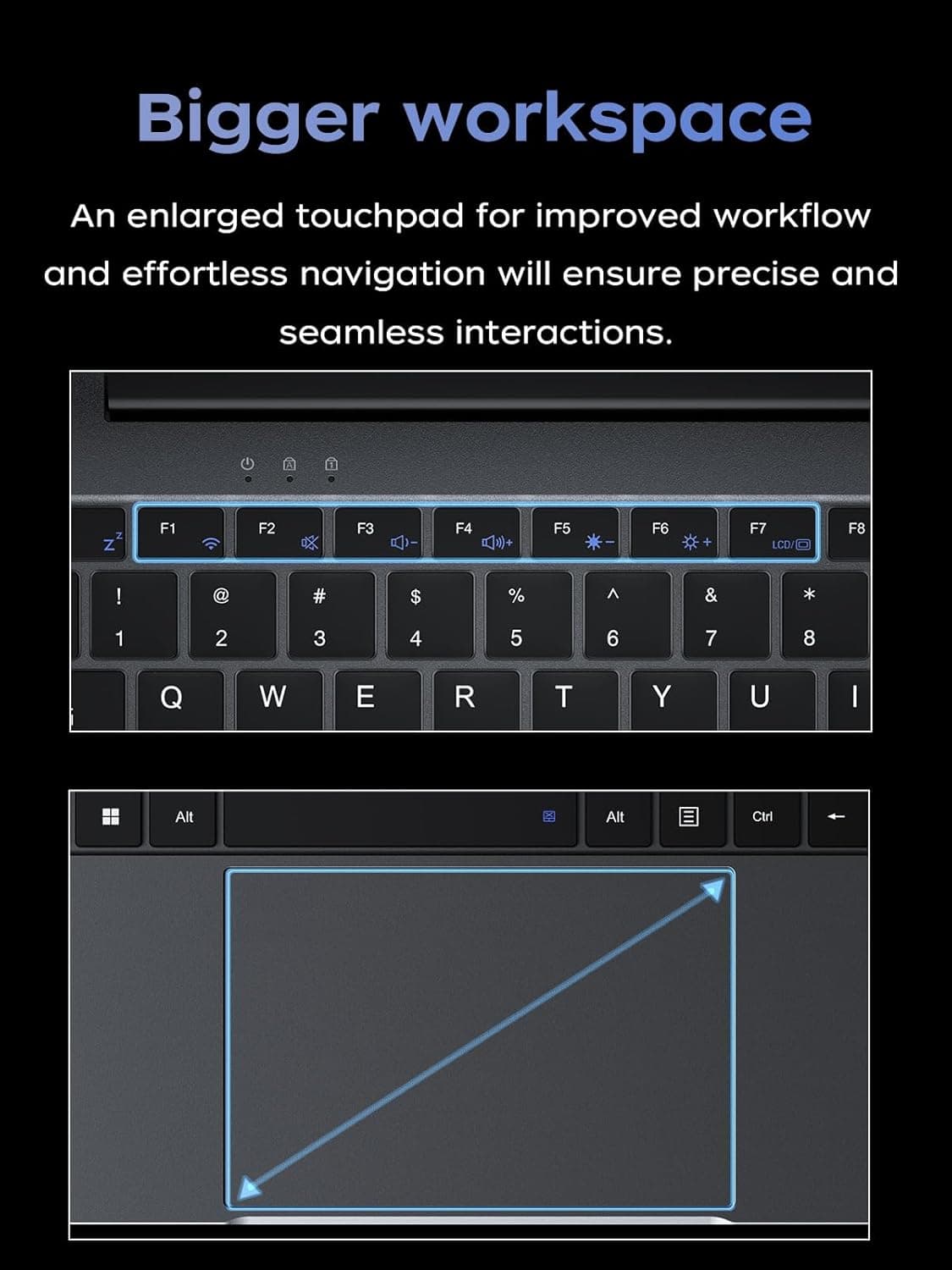 Laptop, Laptop Computer with Intel N97 Processor(Up to 3.6GHz), 16GB DDR4 512GB SSD Windows 11 Laptop for Home Business and Student, 1080P, USB3.2,Long Battery Life - Image 8