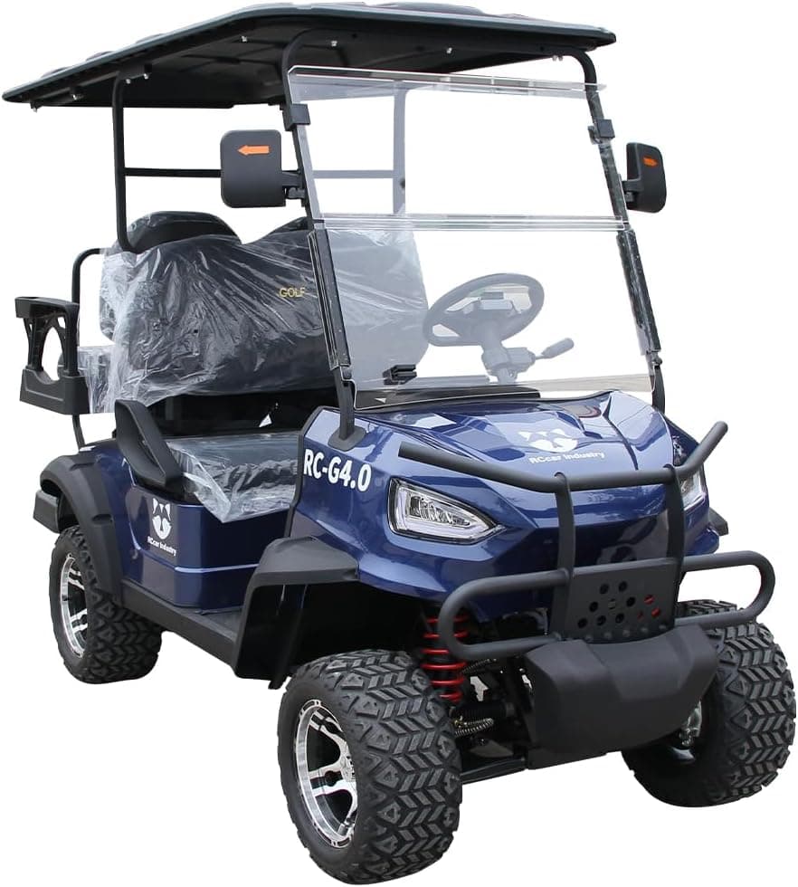 Electric Golf Cart with Battery, Intelligent Charging for 12 Hours Can Travel Up to 50 Miles, Spring Damping, Equipped with Reversing Image, Colorful Delivery, US Inventory - Image 2