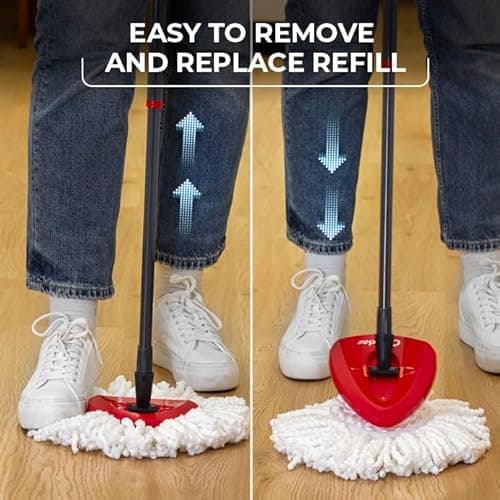 O-Cedar EasyWring Microfiber Spin Mop, Bucket Floor Cleaning System, Red, Gray, Standard - Image 7