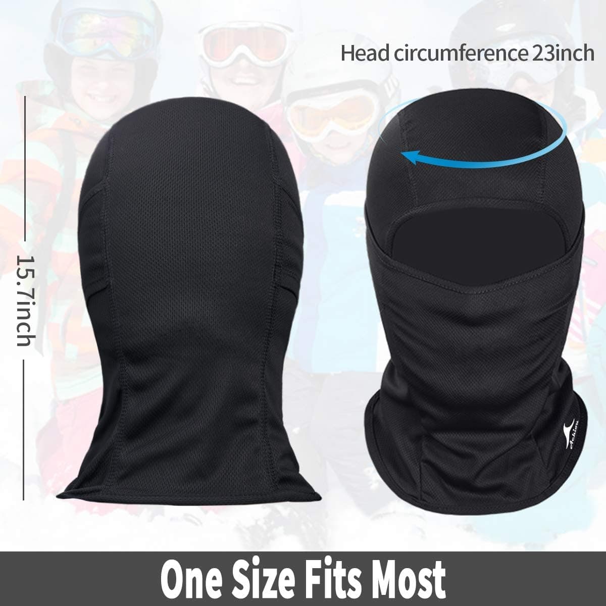 Achiou Ski Mask for Men Women, Balaclava Face Cover, Shiesty Mask UV Protector Lightweight for Motorcycle Snowboard Black 1 - Image 6