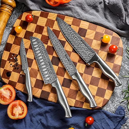 Astercook Knife Set, 15-Piece Kitchen Knife Set with Block, Built-in Knife Sharpener, German Stainless Steel Knife Block Set, Dishwasher Safe - Image 4