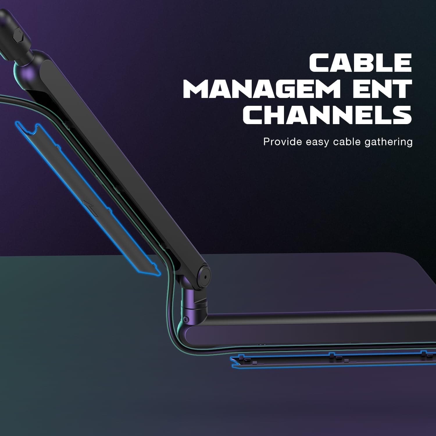 FIFINE Microphone Boom Arm, Low Profile Adjustable Stick Microphone Arm Stand with Desk Mount Clamp, Screw Adapter, Cable Management, for Podcast Streaming Gaming Studio-BM88 Black - Image 9