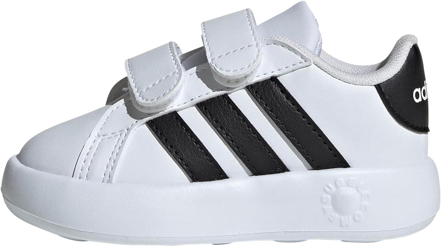 adidas Kids' Grand Court 2.0 Shoes 8 Toddler White/Black/White - Image 2