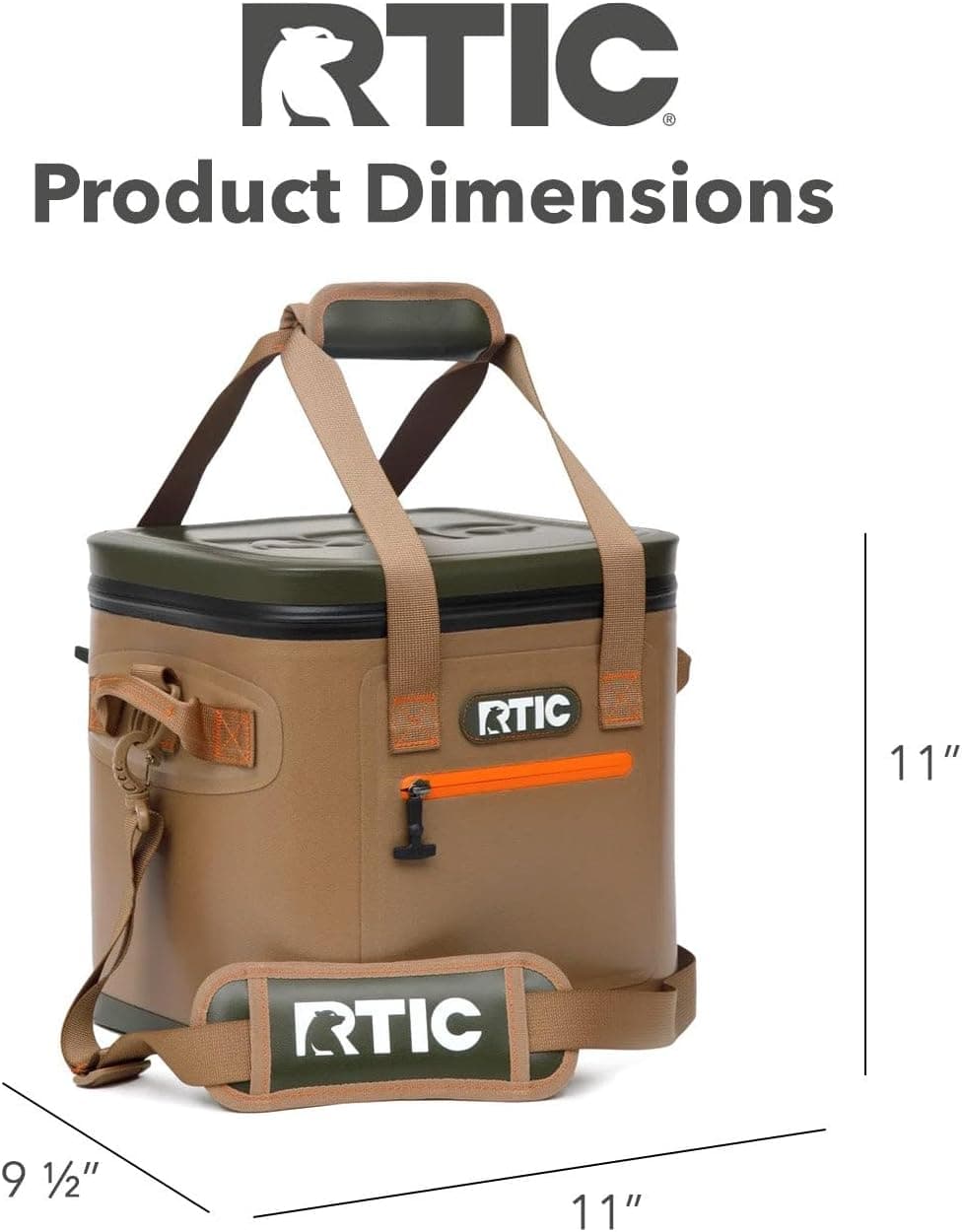 RTIC Ultra-Tough Soft Cooler 12 Can, Insulated Bag Portable Ice Chest for Lunch, Beach, Drink, Beverage, Travel, Camping, Picnic, Car, Trips, Floating Cooler Leak-Proof with Zipper Tan - Image 6