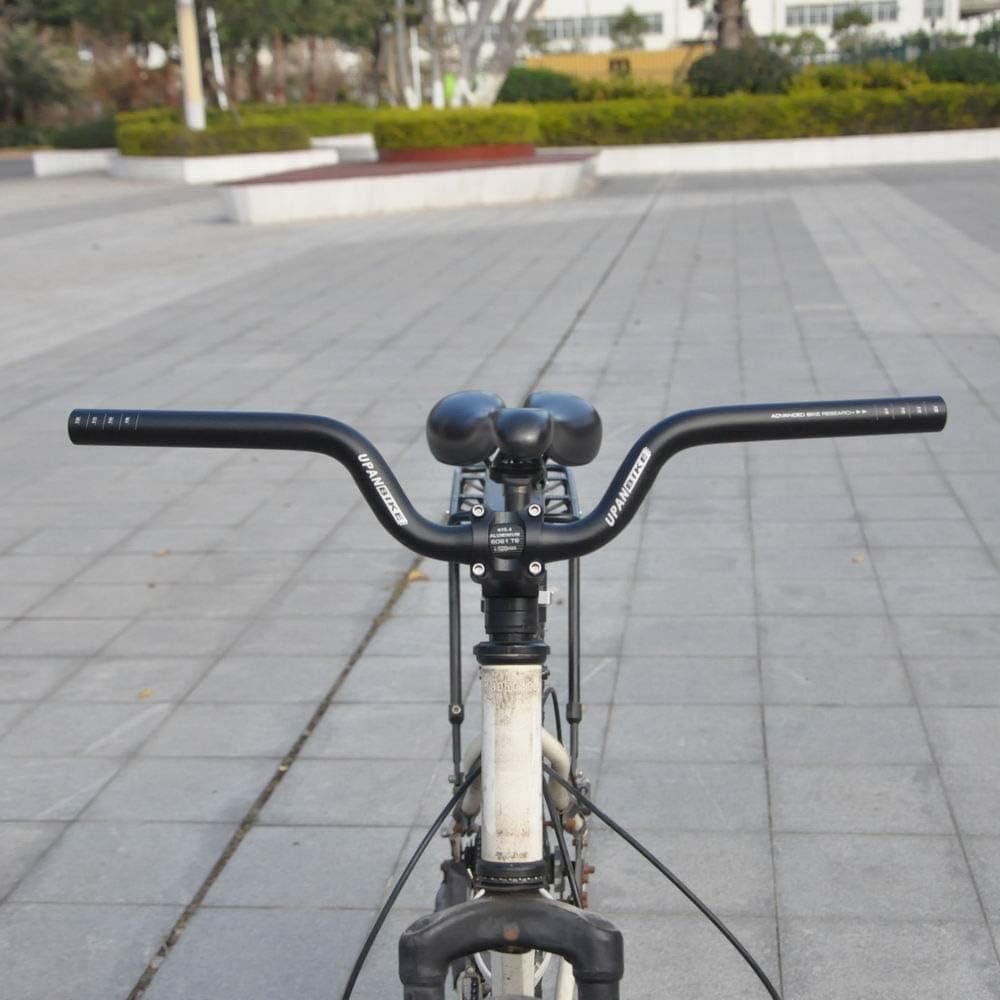 UPANBIKE 25.4mm Bike Handlebar Riser 80mm Aluminum Alloy 520mm Length for Fixed Gear Bike Road Bicycle(Black) - Image 4