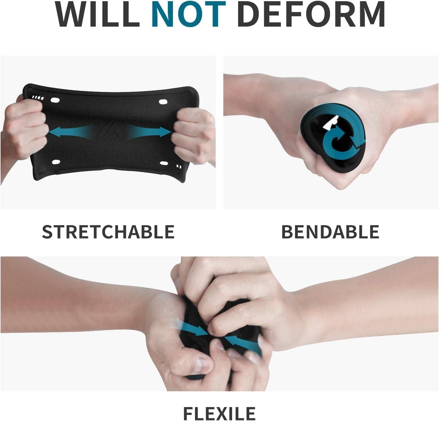 Aujen 硅胶车牌框 黑色，2个装汽车车牌框，通用美国黑色车牌支架 - Image 6