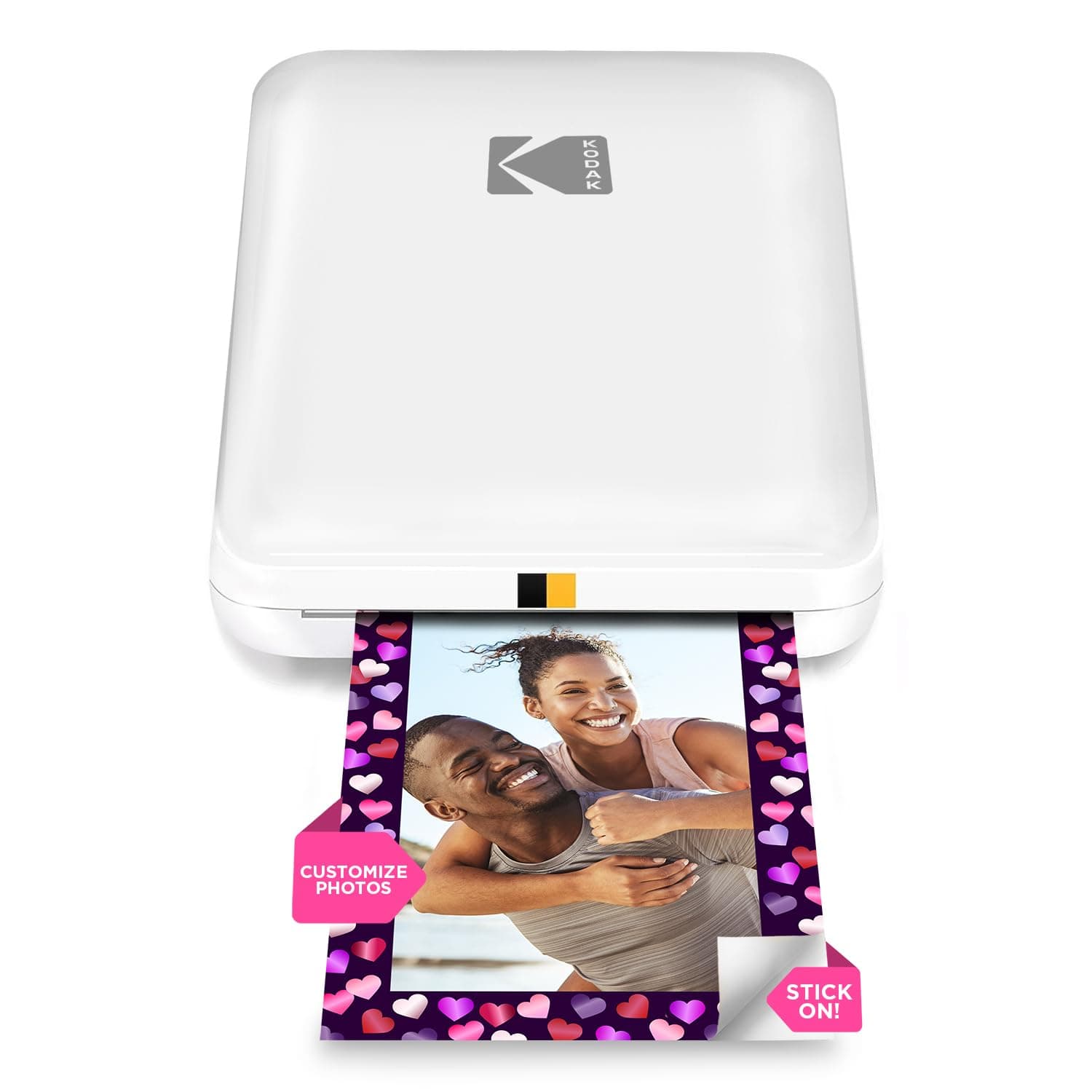 KODAK Step Instant Smartphone Photo Printer - Portable Mini Color Wireless Mobile Printer - Zink 2x3” Sticky-Back Photos - Bluetooth Compatible with iOS & Android Devices - Fun Editing App - White White Printer