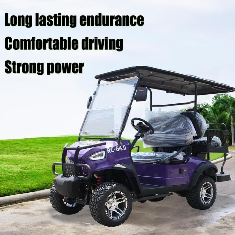 Electric Golf Cart with Battery, Intelligent Charging for 12 Hours Can Travel Up to 50 Miles, Spring Damping, Equipped with Reversing Image, Colorful Delivery, US Inventory - Image 6