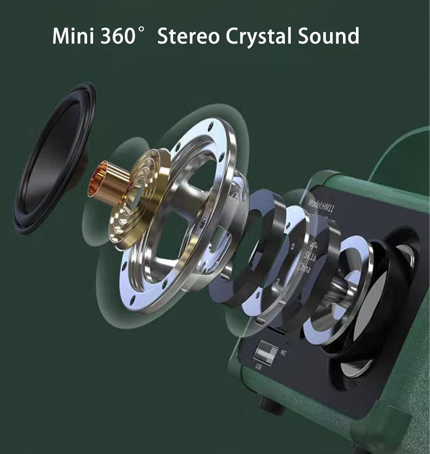 Dosmix Retro Bluetooth Speaker, Vintage Decor, Mini Wireless Bluetooth Speaker, Cute Old Fashion Style for Kitchen Desk Bedroom Office Party Outdoor Accessories for iPhone Android (Green) - Image 5