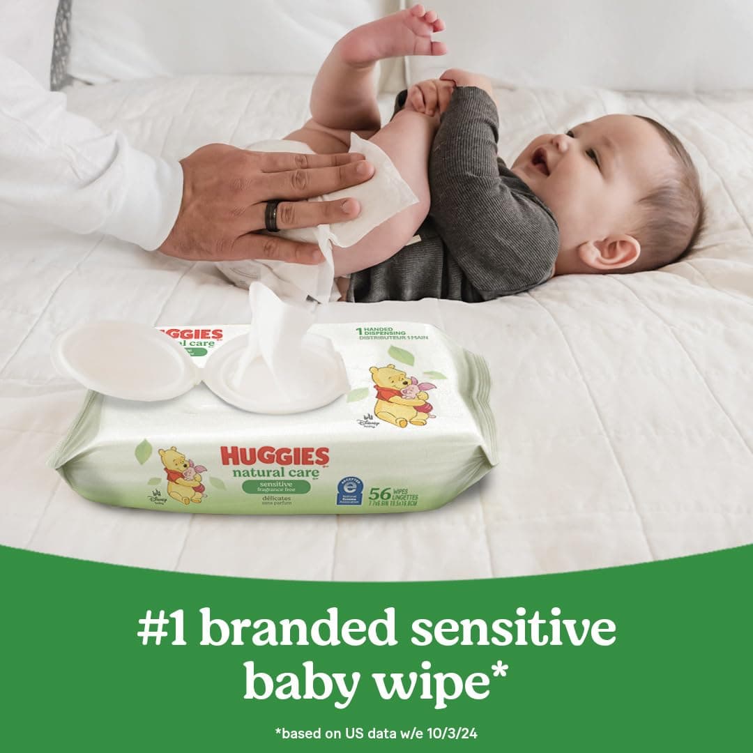 Huggies Natural Care Sensitive Baby Wipes, Unscented, Hypoallergenic, 6 Flip-Top Packs (288 Wipes Total) 48 Count (Pack of 6) - Image 11