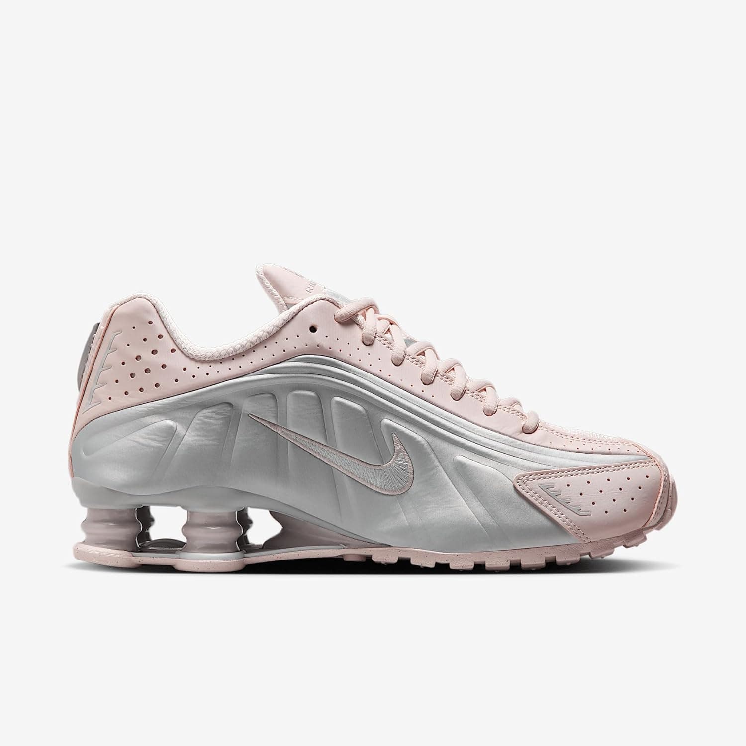 Nike Shox R4 Shoes (AR3565-600, Barely Rose/Metallic Platinum) 7 - Image 4