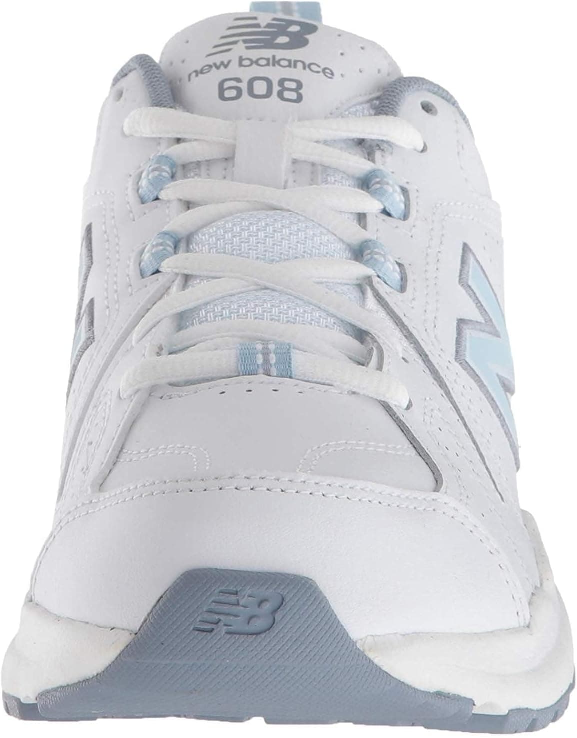 New Balance Women's 608 V5 Casual Comfort Cross Trainer 8.5 Wide White/Light Blue - Image 4