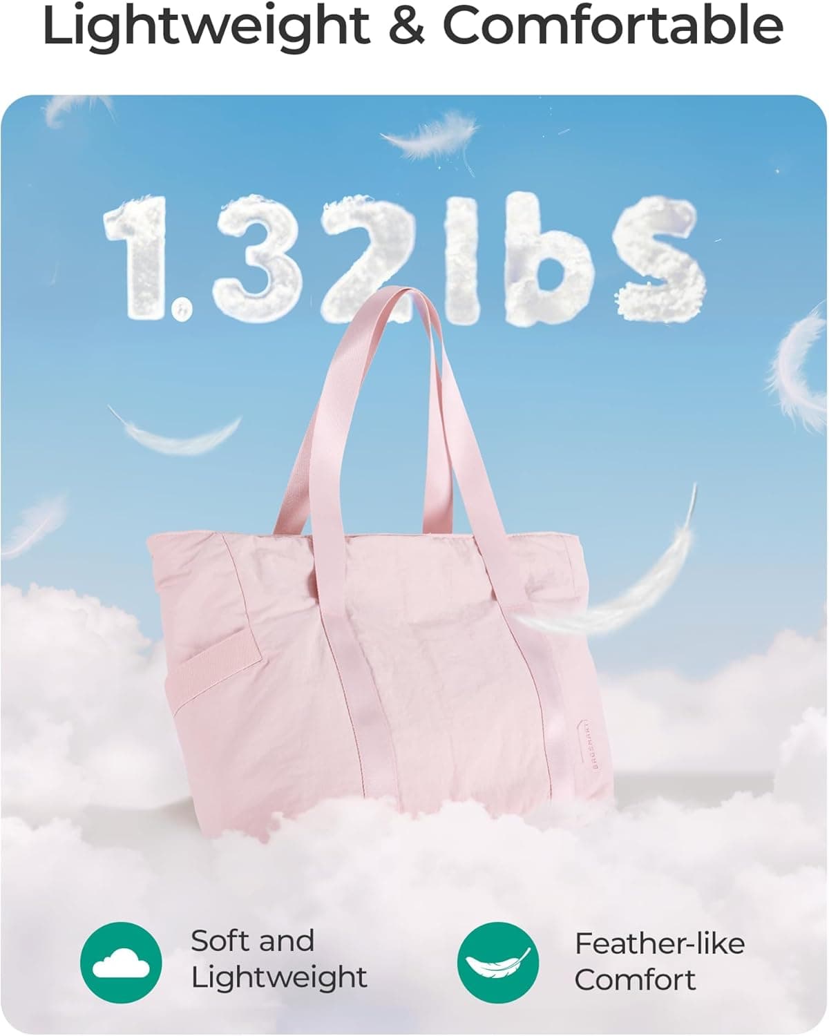 BAGSMART Tote Bag for Women, Tote Bag with Zipper Work Tote with Compartments Nurse Shoulder Hanbag for Travel, Gym Small B-pink-24l-fits 15.6" Laptop - Image 8