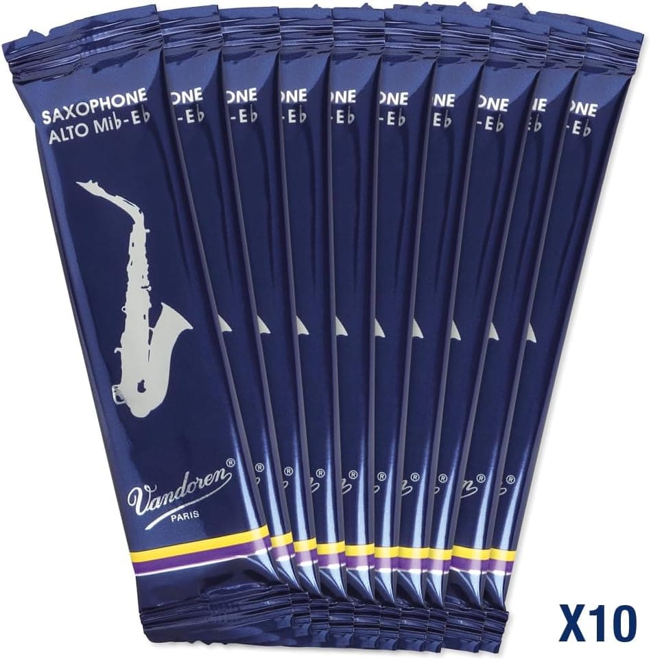Vandoren SR213 Alto Sax Traditional Reeds Strength 3; Box of 10 Strength 3 Alto Saxophone Reeds - Image 5